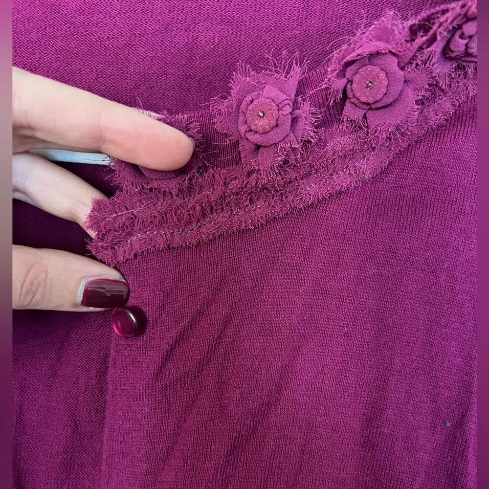 JCrew Raspberry Button Down Cardigan - Picture 7 of 7